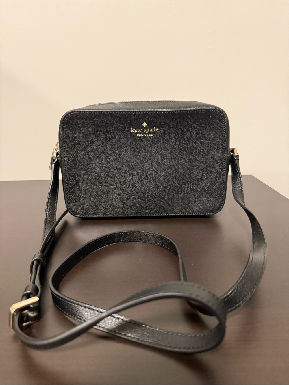 Kate Spade New York Black Leather Camera Crossbody Bag